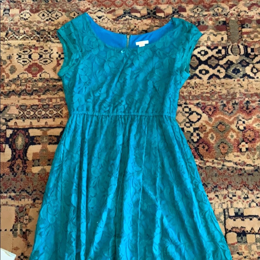 Turquoise floral pattern dress